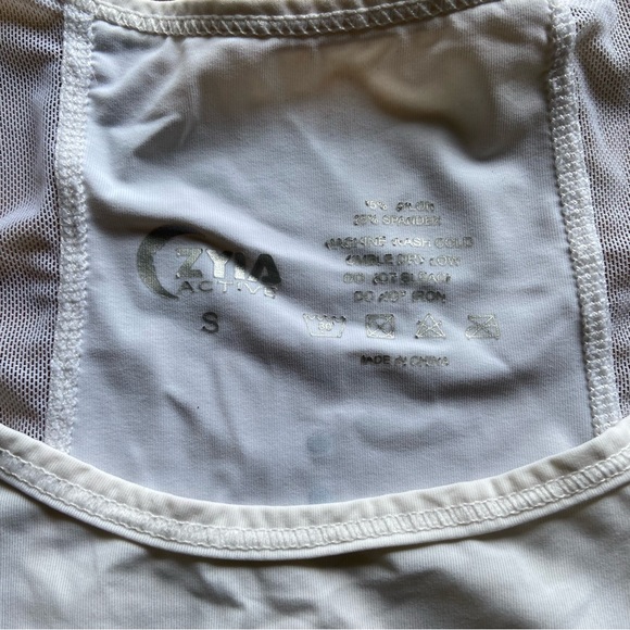 Zyia Active White Panel Mesh Tank-Size Small - Picture 8 of 8